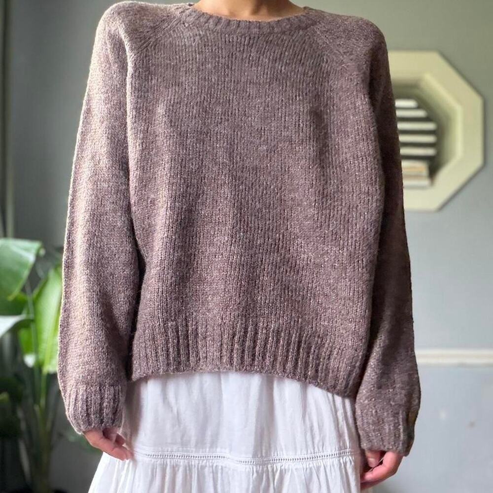 Oat brown cozy knit sweater (L)